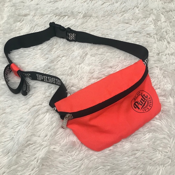 PINK Victoria's Secret Accessories - VS PINK Neon Orange Adjustable Fanny Pack
